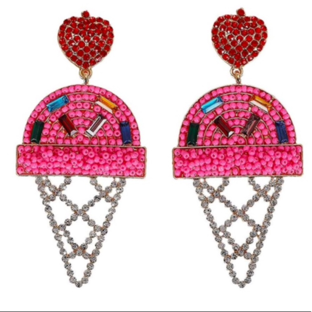 Crystal Ice Cream Earrings